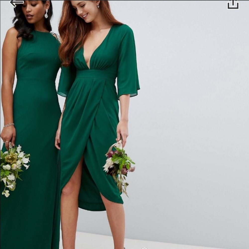 Beautiful green misguided kimono sleeve dress